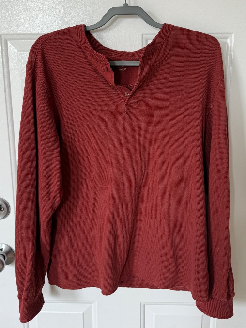 Sonoma Red Waffle Henley Shirt